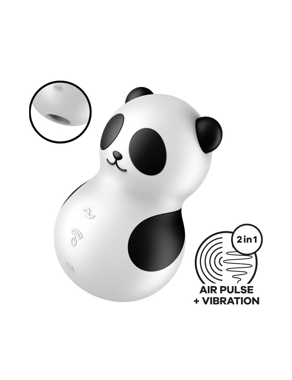 SATISFYER - POCKET PANDA STIMULATOR & VIBRATOR BLACK AND WHITE SATISFYER - POCKET PANDA STIMULATOR & VIBRATOR BLACK AND WHITE
