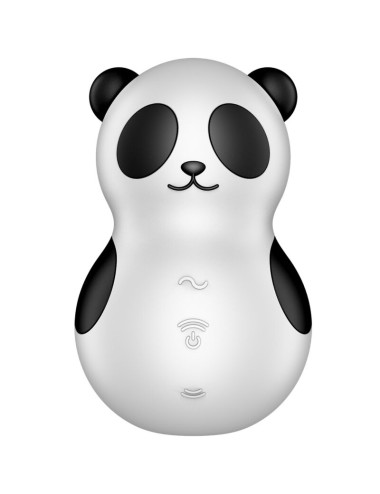SATISFYER - POCKET PANDA STIMULATOR & VIBRATOR BLACK AND WHITE