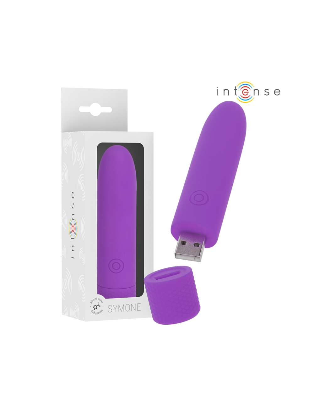 INTENSE - SYMONE USB RECHARGEABLE VIBRATING BULLET 8 VIBRATIONS PURPLE 10 X 2.2 CM INTENSE - SYMONE USB RECHARGEABLE VIBRATING BULLET 8 VIBRATIONS PURPLE 10 X 2.2 CM