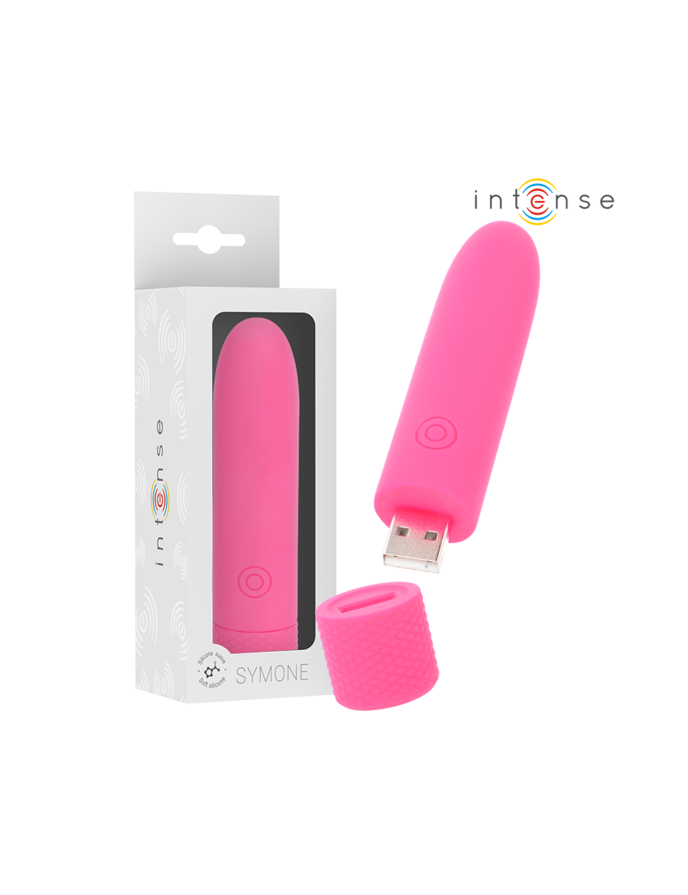 INTENSE - SYMONE USB RECHARGEABLE VIBRATING BULLET 8 VIBRATIONS PINK 10 X 2.2 CM INTENSE - SYMONE USB RECHARGEABLE VIBRATING BULLET 8 VIBRATIONS PINK 10 X 2.2 CM