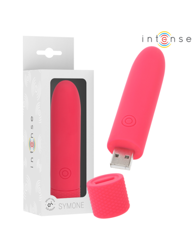 INTENSE - SYMONE USB RECHARGEABLE VIBRATING BULLET 8 VIBRATIONS RED 10 X 2.2 CM