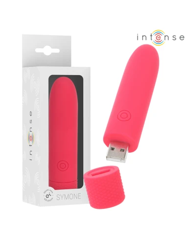 INTENSE - SYMONE USB RECHARGEABLE VIBRATING BULLET 8 VIBRATIONS RED 10 X 2.2 CM