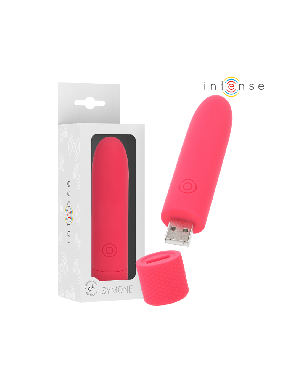 INTENSE - SYMONE USB RECHARGEABLE VIBRATING BULLET 8 VIBRATIONS RED 10 X 2.2 CM INTENSE - SYMONE USB RECHARGEABLE VIBRATING BULLET 8 VIBRATIONS RED 10 X 2.2 CM