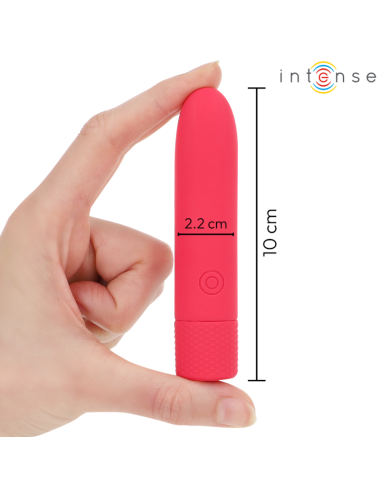 INTENSE - SYMONE USB RECHARGEABLE VIBRATING BULLET 8 VIBRATIONS RED 10 X 2.2 CM