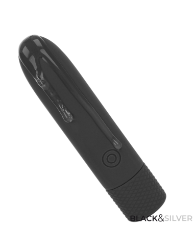 BLACK & SILVER - GERI USB RECHARGEABLE VIBRATING BULLET 8 VIBRATIONS BLACK 10 X 2.2 CM
