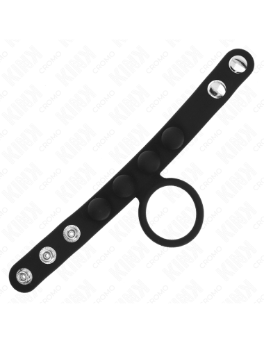 KINK - LEATHER PENIS RING 3.5 CM WITH PRESSURE CLOSURE 23 X 2 CM