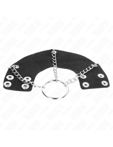 KINK - PENIS RING 4 CM CHAIN 7 CM METAL WITH LEATHER BELT