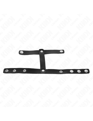 KINK - ADJUSTABLE LEATHER PENIS RING AND BALL DIVIDER STRAP