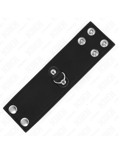 KINK - LEATHER PENIS RING WITH PRESSURE CLOSURE 18 X 5 CM