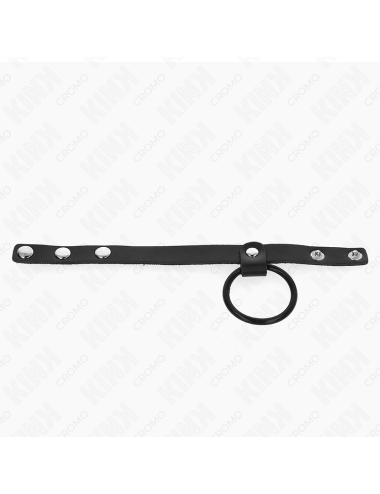 KINK - SILICONE PENIS RING 3.8 CM AND LEATHER BALL DIVIDER 22 X 1.5 CM