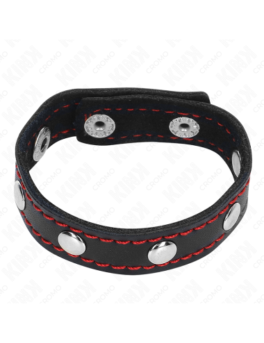 KINK - LEATHER PENIS RING WITH SPIKES 21.5 X 1.6 CM