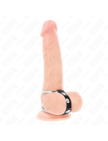 KINK - DOUBLE PENIS RING 3.8 CM TO 5 CM CONNECTED BY LEATHER