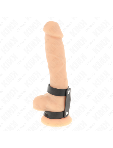 KINK - ADJUSTABLE DOUBLE LEATHER PENIS RING