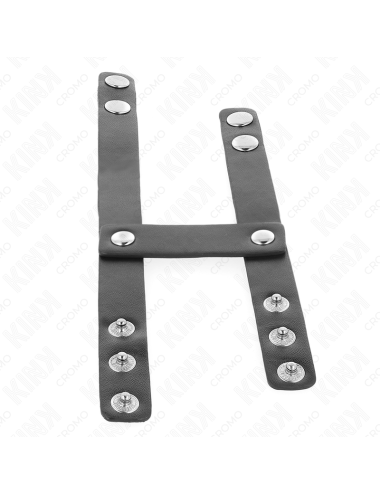 KINK - ADJUSTABLE DOUBLE LEATHER PENIS RING