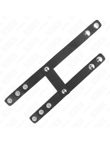 KINK - ADJUSTABLE DOUBLE LEATHER PENIS RING