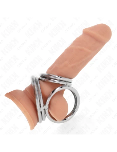 KINK - TRIPLE CHROME METAL PENIS RING 3.8 CM TO 5 CM MODEL 1