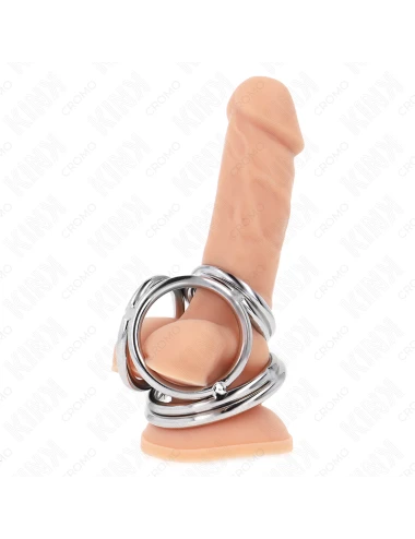 KINK - TRIPLE CHROME METAL PENIS RING 3.8 CM TO 5 CM MODEL 1