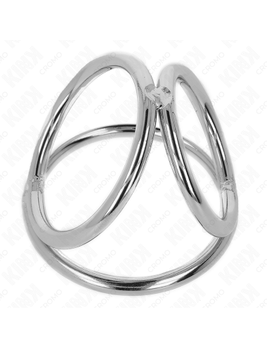 KINK - TRIPLE CHROME METAL PENIS RING 3.8 CM TO 5 CM MODEL 2