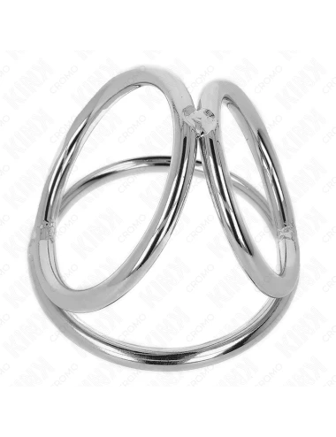 KINK - TRIPLE CHROME METAL PENIS RING 3.8 CM TO 5 CM MODEL 2