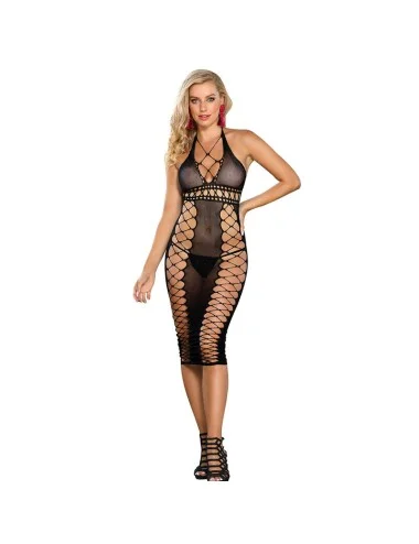 SUBBLIME - 952310 LONG BLACK FISHNET BABYDOLL ONE SIZE