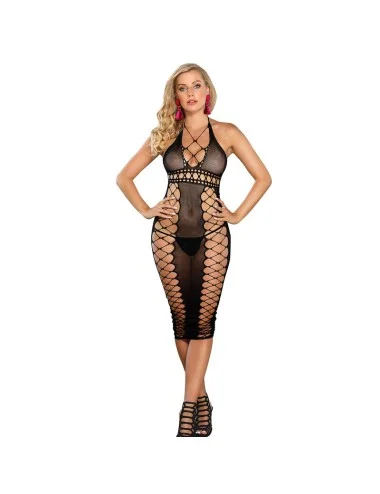 SUBBLIME - 952310 LONG BLACK FISHNET BABYDOLL ONE SIZE
