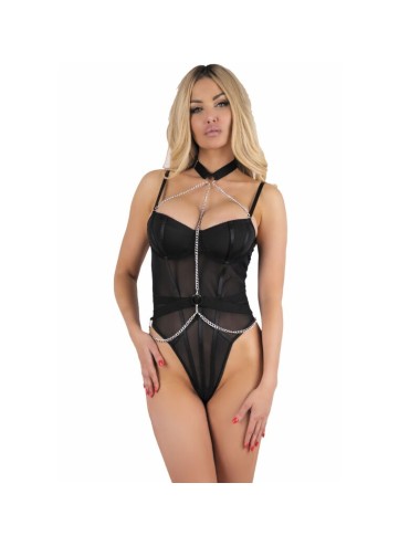LIVCO CORSETTI FASHION - RUBIKA LC XG079 BODY WITH CHOKER BLACK L