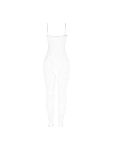 SUBBLIME - 951740 BODYSTOCKING WHITE FISHNET CROTCHLESS WITH BOWS ONE SIZE