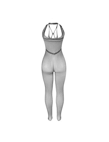 SUBBLIME - 951788 LONG FISHNET BODYSTOCKING WITH STRAPS ON CHEST AND BACK BLACK ONE SIZE