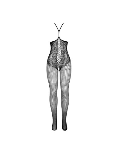 SUBBLIME - 951849 OPEN CUP FISHNET BODYSTOCKING AND HALTER NECK BLACK ONE SIZE