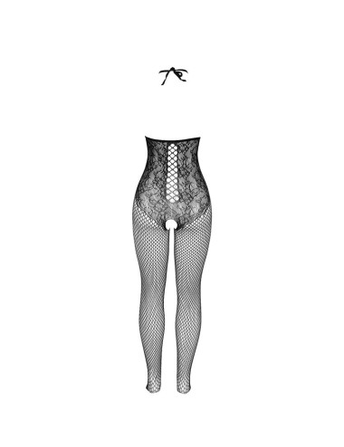SUBBLIME - 951849 OPEN CUP FISHNET BODYSTOCKING AND HALTER NECK BLACK ONE SIZE