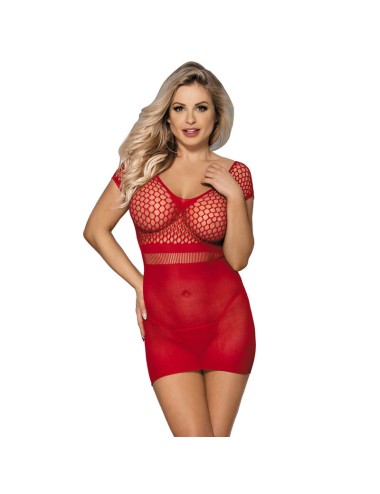 SUBBLIME - 951924 SHORT RED CROCHET GRILL DRESS ONE SIZE