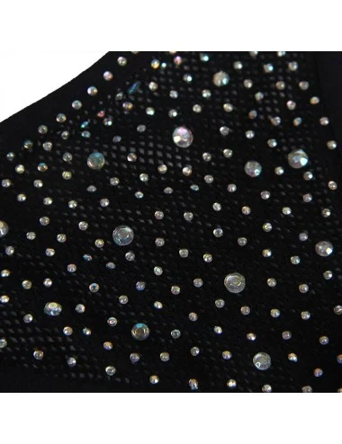 SUBBLIME - 952174 FISHNET BODYSTOCKING WITH GLOVES AND DIAMONDS BLACK ONE SIZE