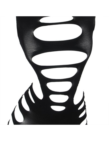 SUBBLIME - 952266 LONG SLEEVE ELASTIC FISHNET BODYSTOCKING BLACK ONE SIZE