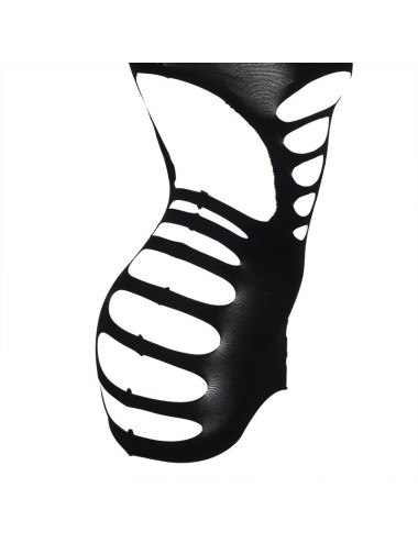 SUBBLIME - 952266 LONG SLEEVE ELASTIC FISHNET BODYSTOCKING BLACK ONE SIZE