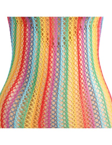 SUBBLIME - 952341 RAINBOW FISHNET BODYSTOCKING ONE SIZE