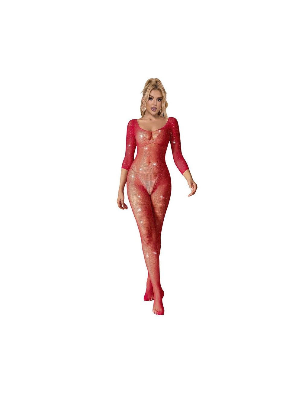 SUBBLIME - 952419 FISHNET BODYSTOCKING WITH DIAMONDS LONG SLEEVE RED ONE SIZE SUBBLIME - 952419 FISHNET BODYSTOCKING WITH DIAMONDS LONG SLEEVE RED ONE SIZE