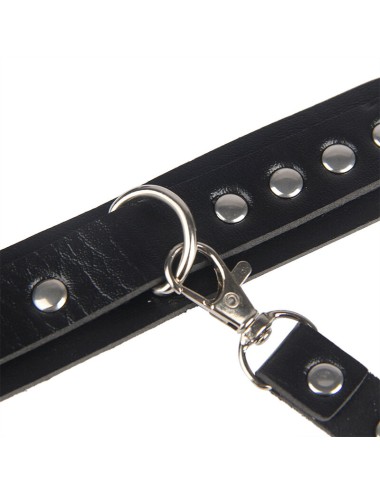 SUBBLIME - 953690 HANDCUFFS WITH BONDAGE BELT BLACK ONE SIZE