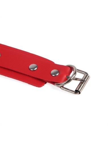 SUBBLIME - 953706 HANDCUFFS WITH BONDAGE BELT RED ONE SIZE