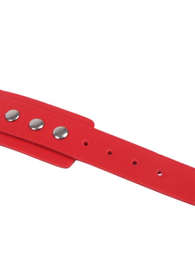 SUBBLIME - 953706 HANDCUFFS WITH BONDAGE BELT RED ONE SIZE