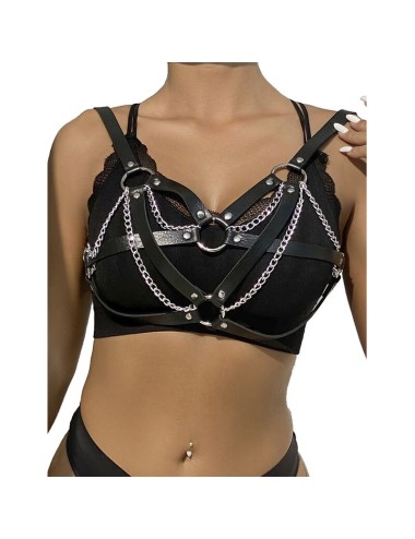 SUBBLIME - 953713 PUNK BONDAGE BELT METAL BUCKLE BLACK ONE SIZE