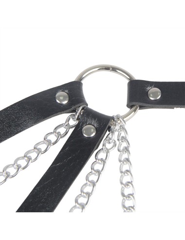 SUBBLIME - 953713 PUNK BONDAGE BELT METAL BUCKLE BLACK ONE SIZE