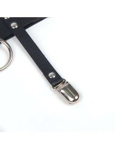 SUBBLIME - 953744 ADJUSTABLE LEATHER PUNK GARTER BLACK ONE SIZE