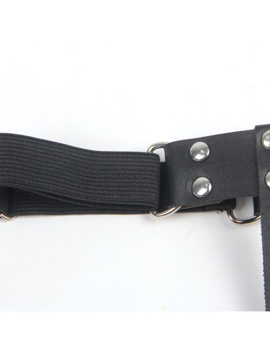 SUBBLIME - 953744 ADJUSTABLE LEATHER PUNK GARTER BLACK ONE SIZE