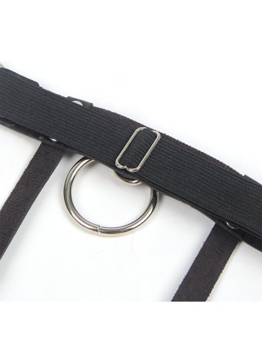 SUBBLIME - 953744 ADJUSTABLE LEATHER PUNK GARTER BLACK ONE SIZE
