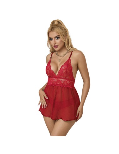 SUBBLIME - 953843 OPEN BACK BABYDOLL RED L/XL