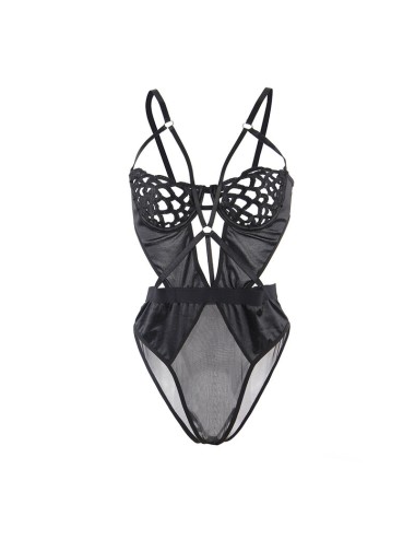 SUBBLIME - 954055 SEXY LACE BODYSUIT BLACK S/M