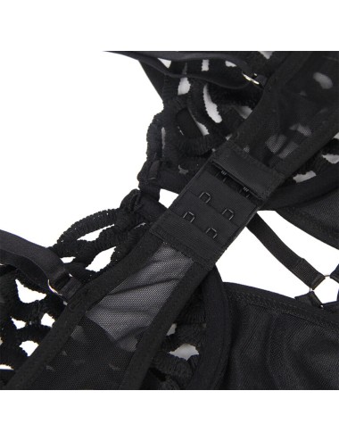 SUBBLIME - 954055 SEXY LACE BODYSUIT BLACK S/M