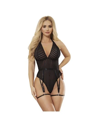 SUBBLIME - 954154 BODY WITH GARTER BELT BLACK L/XL