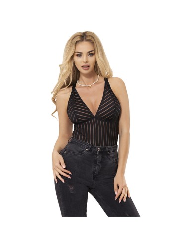 SUBBLIME - 954154 BODY WITH GARTER BELT BLACK L/XL