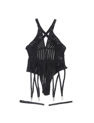 SUBBLIME - 954154 BODY WITH GARTER BELT BLACK L/XL